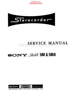 Sony-Sterecorder500A-tape-sm 维修电路原理图.pdf