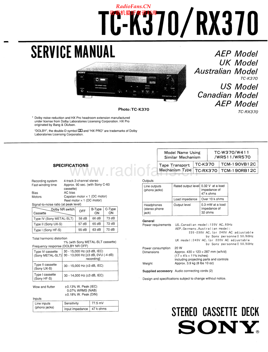 Sony-TCRX370-tape-sm 维修电路原理图.pdf_第1页