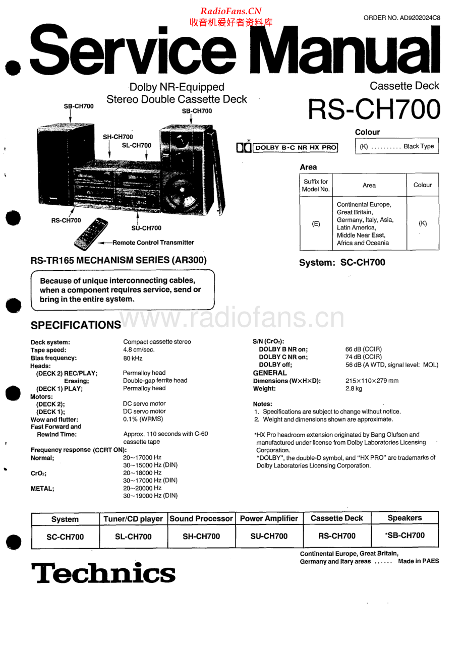 Technics-RSCH700-tape-sm 维修电路原理图.pdf_第1页