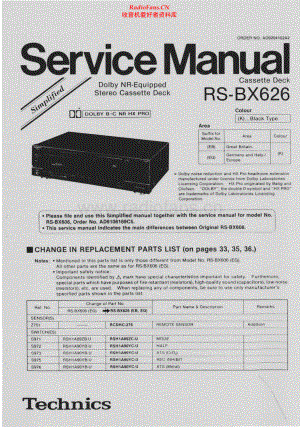 Technics-RSBX626-tape-sm 维修电路原理图.pdf