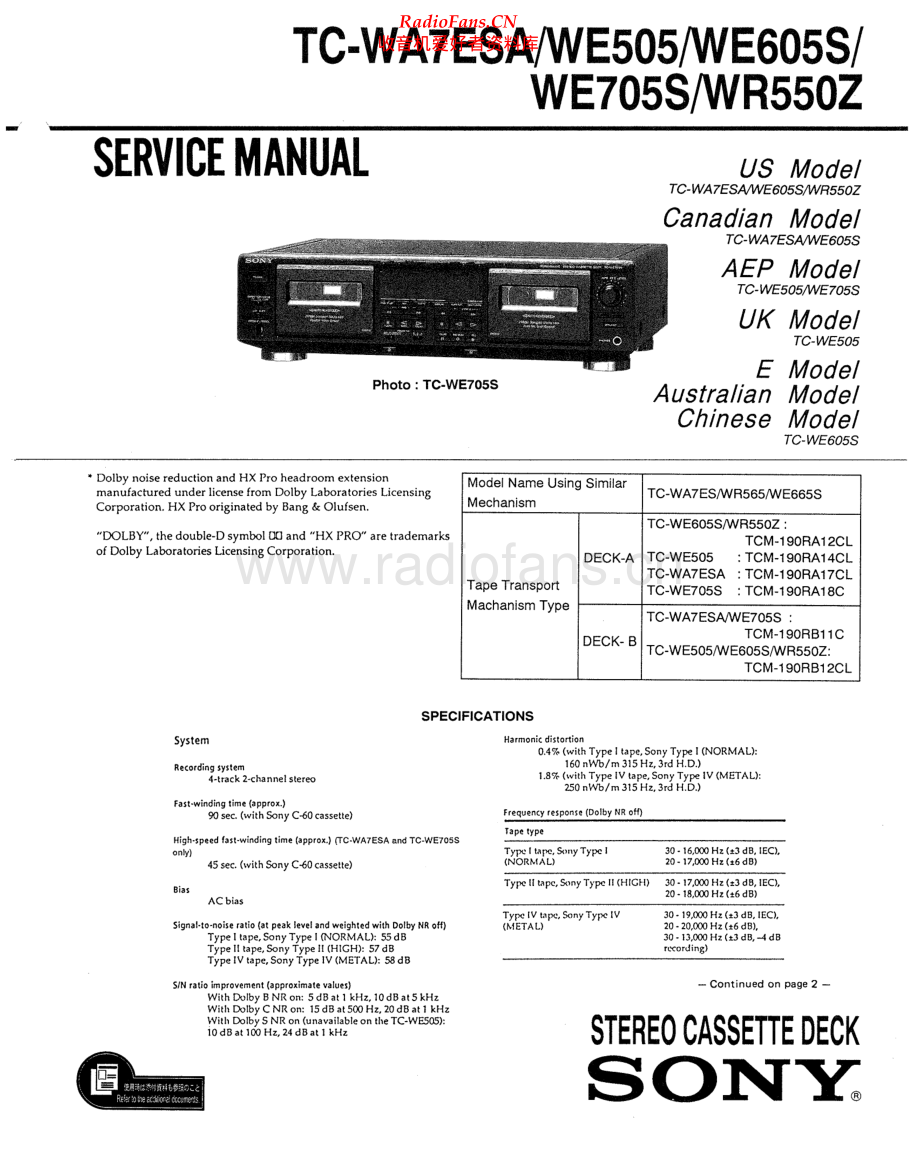 Sony-TCWE605S-tape-sm 维修电路原理图.pdf_第1页