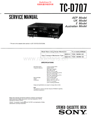 Sony-TCD707-tape-sm 维修电路原理图.pdf