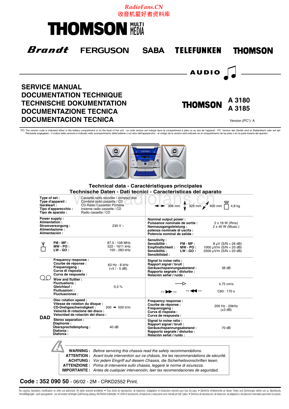 Thomson-A3185-cs-sch 维修电路原理图.pdf_第1页