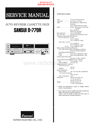 Sansui-D770R-tape-sm 维修电路原理图.pdf