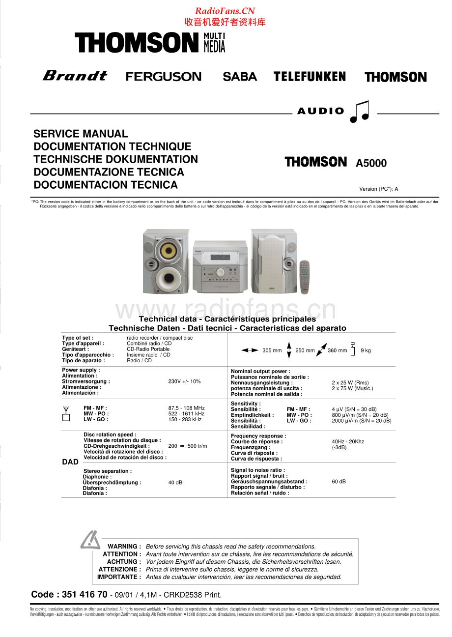 Thomson-A5000-cs-sm 维修电路原理图.pdf_第1页