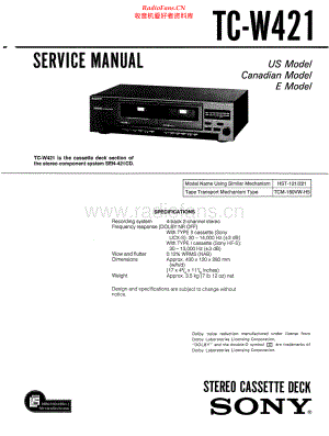 Sony-TCW421-tape-sm 维修电路原理图.pdf