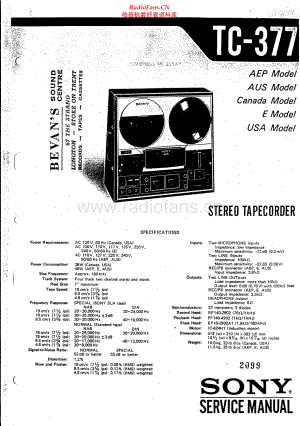 Sony-TC377-tape-sm 维修电路原理图.pdf