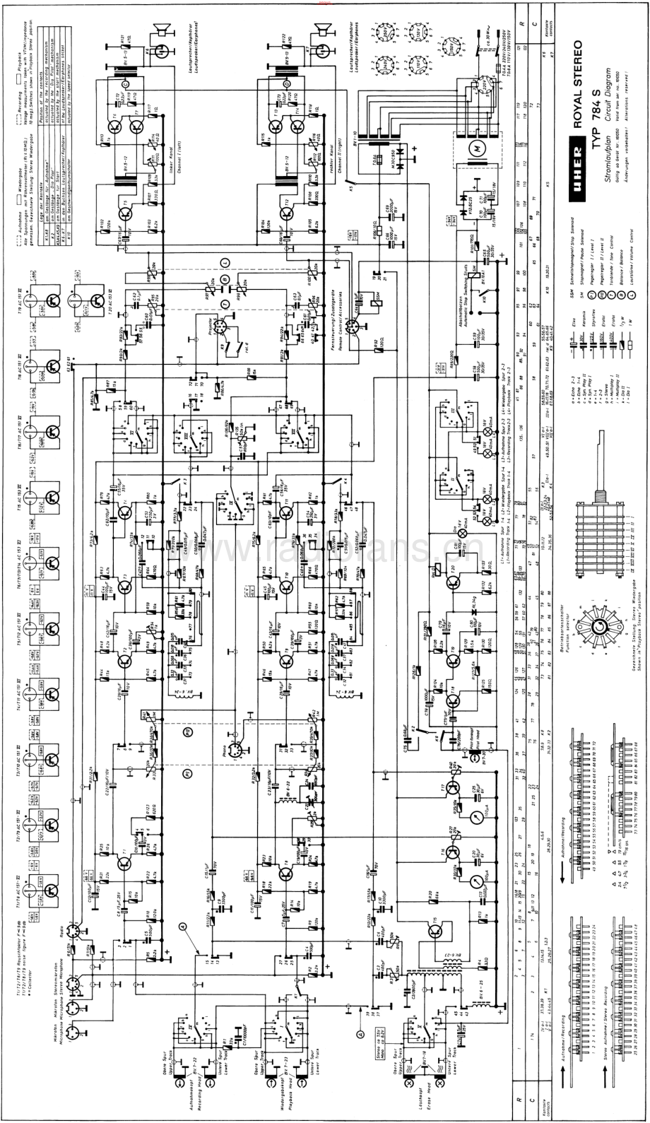 Uher-RoyalStereo784S-tape-sch 维修电路原理图.pdf_第1页