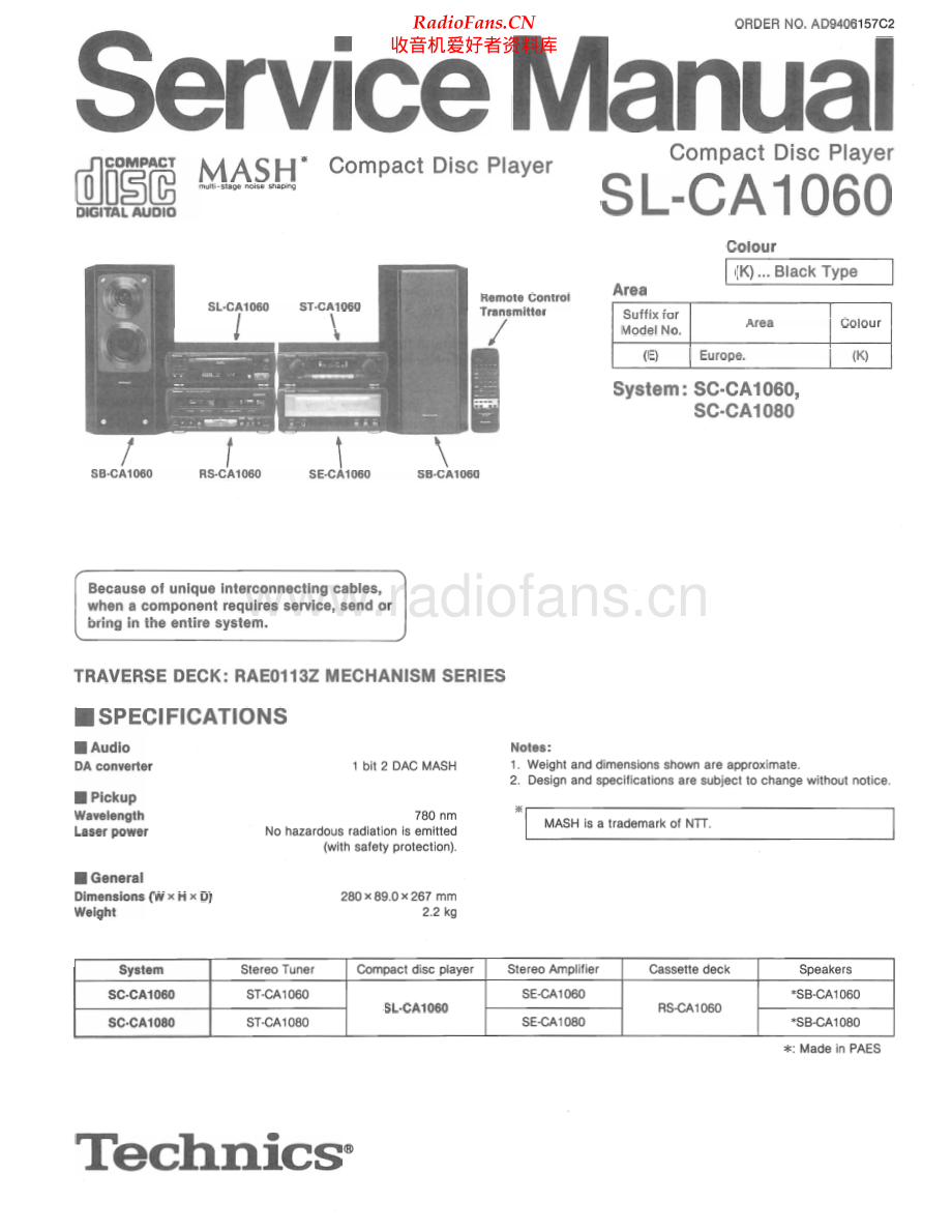Technics-SLCA1060-cs-sm 维修电路原理图.pdf_第1页