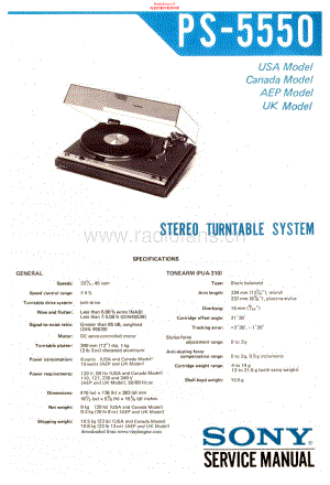 Sony-PS5550-tt-sm 维修电路原理图.pdf