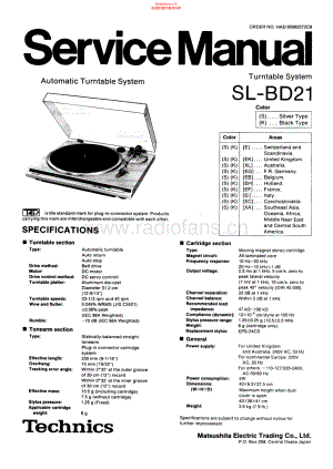 Technics-SLBD21-tt-sm 维修电路原理图.pdf