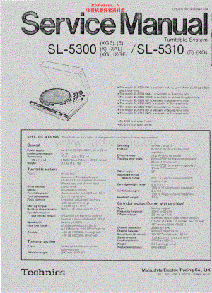 Technics-SL5300-tt-sm 维修电路原理图.pdf