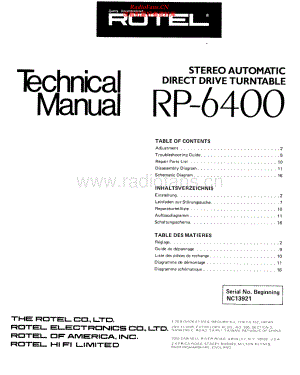 Rotel-RP6400-tt-sm 维修电路原理图.pdf