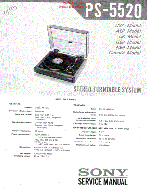 Sony-PS5520-tt-sm 维修电路原理图.pdf