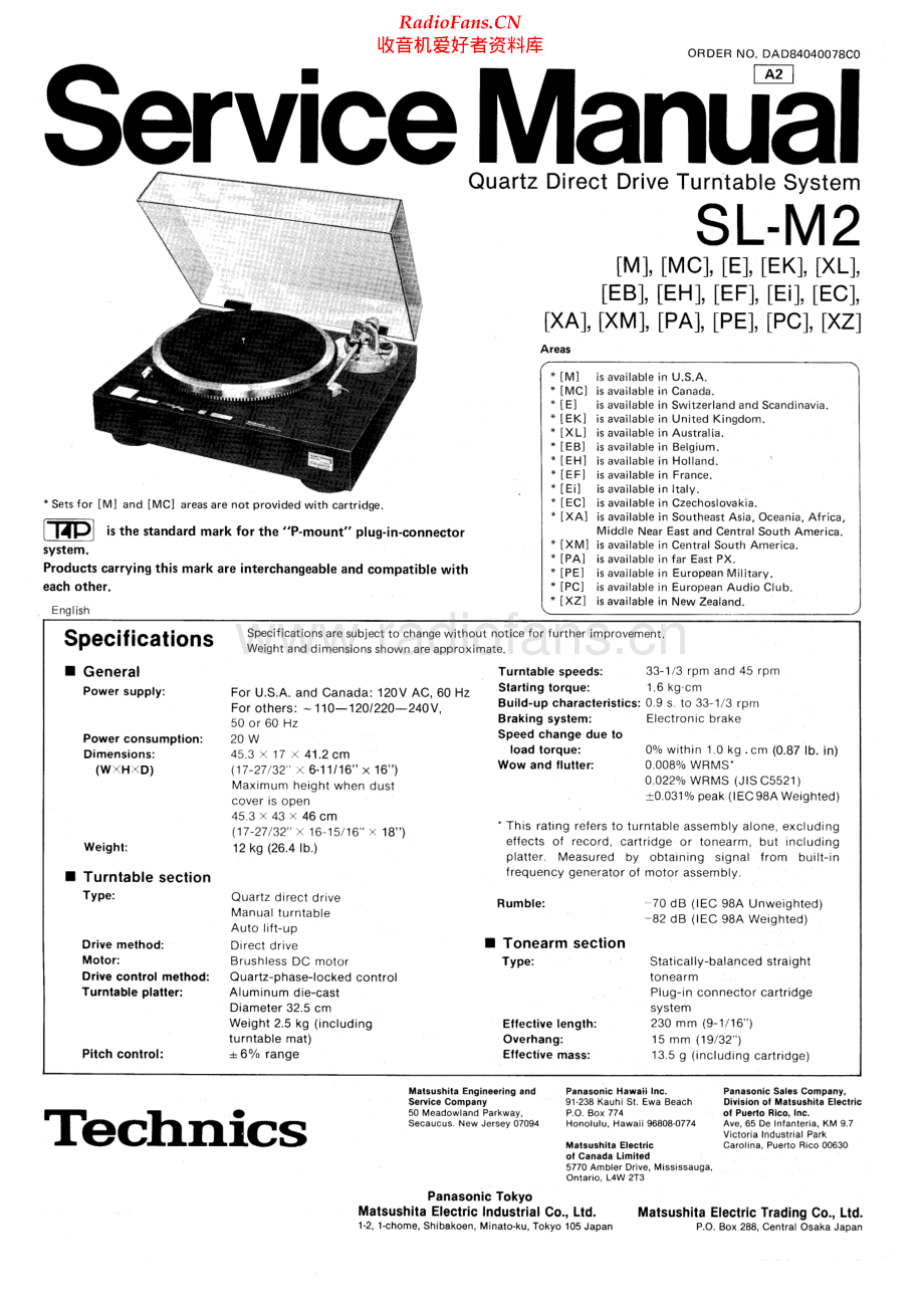 Technics-SLM2-tt-sm 维修电路原理图.pdf_第1页