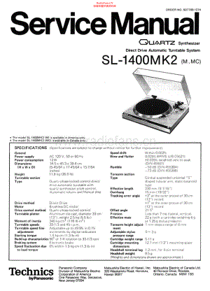 Technics-SL1400_MK2-tt-sm 维修电路原理图.pdf