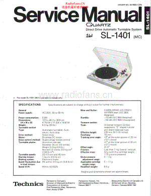 Technics-SL1401-tt-sm 维修电路原理图.pdf
