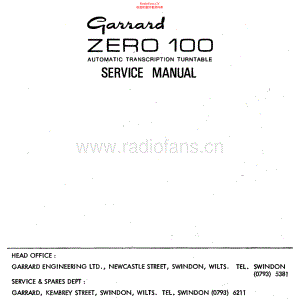 Garrard-Zero100-tt-sm维修电路原理图.pdf