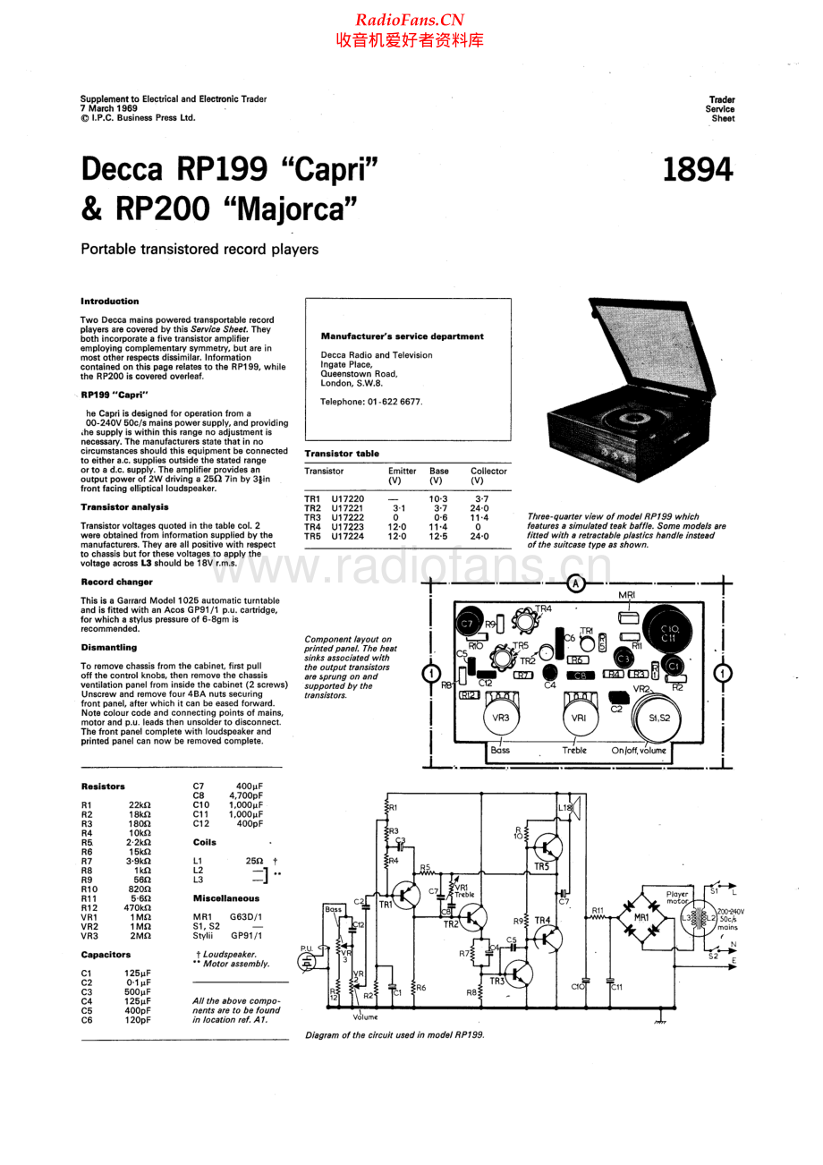Decca-RP100Majorca-tt-sm维修电路原理图.pdf_第1页
