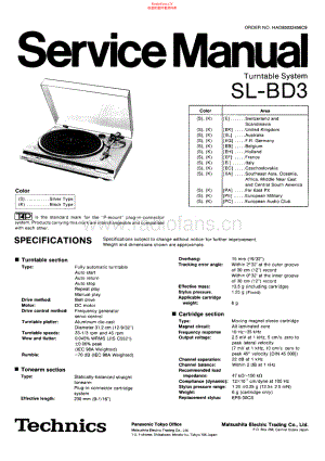 Technics-SLBD3-tt-sm 维修电路原理图.pdf