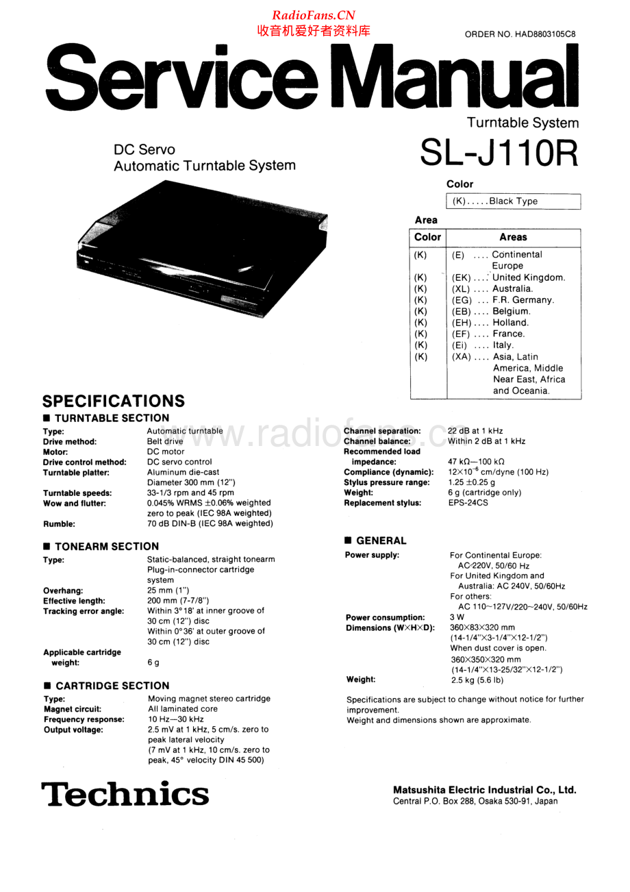 Technics-SLJ110R-tt-sm 维修电路原理图.pdf_第1页