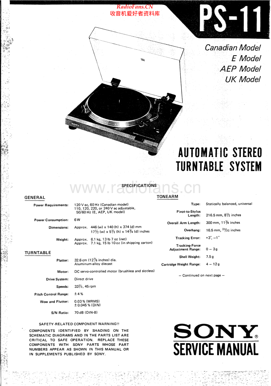 Sony-PS11-tt-sm 维修电路原理图.pdf_第1页