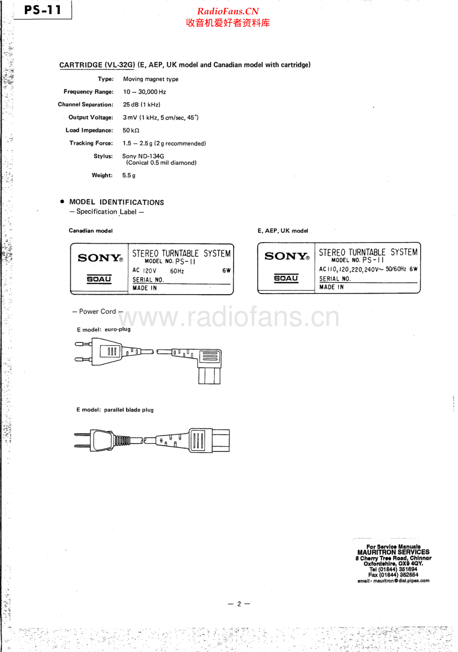 Sony-PS11-tt-sm 维修电路原理图.pdf_第2页