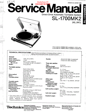 Technics-SL1700_MK2-tt-sm 维修电路原理图.pdf