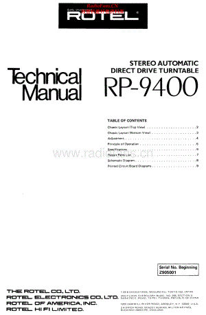 Rotel-RP9400-tt-sm 维修电路原理图.pdf