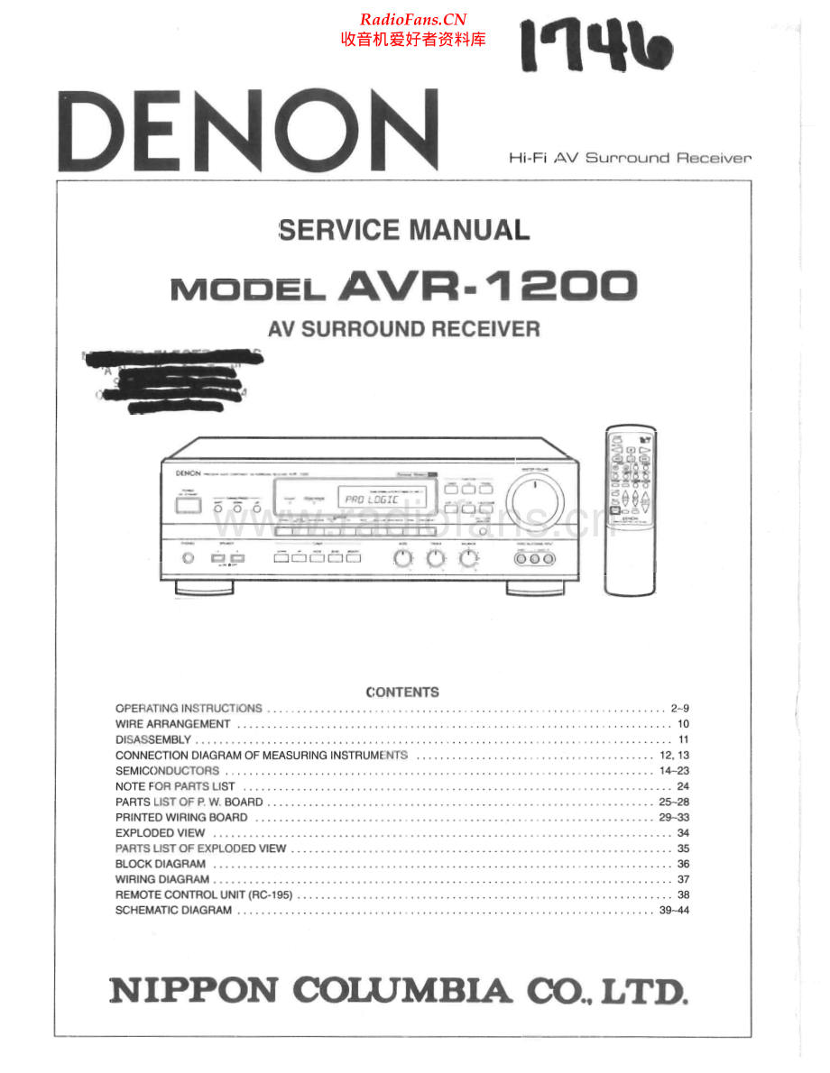 Denon-AVR1200-avr-sm维修电路原理图.pdf_第1页