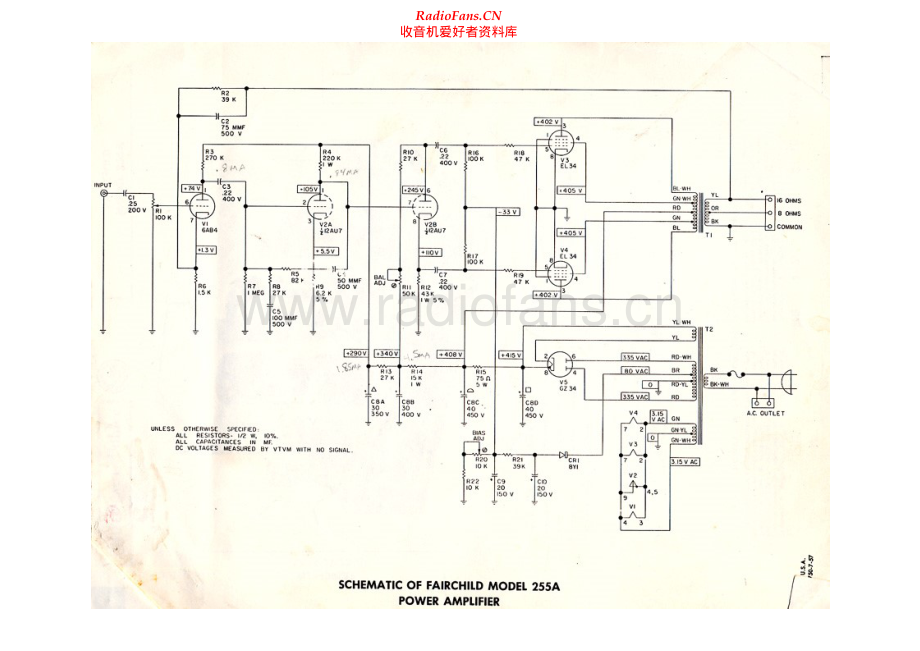 Fairchild-255A-pwr-sch维修电路原理图.pdf_第1页