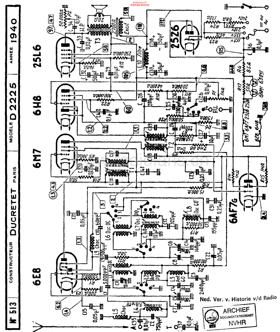 Ducretet-D2225-rec-sch维修电路原理图.pdf_第1页
