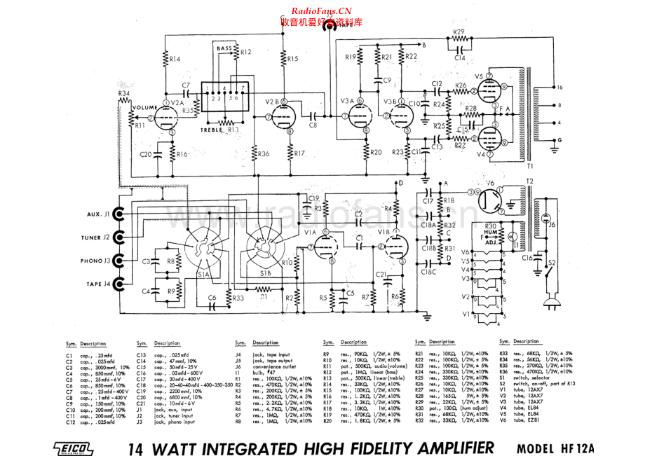 Eico-Hf12A-int-sch维修电路原理图.pdf_第1页