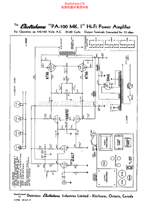 Electrohome-PA100-pwr-sch1维修电路原理图.pdf