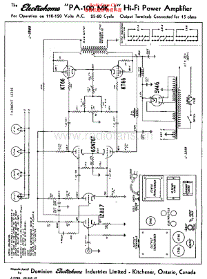 Electrohome-PA100-pwr-sch2维修电路原理图.pdf