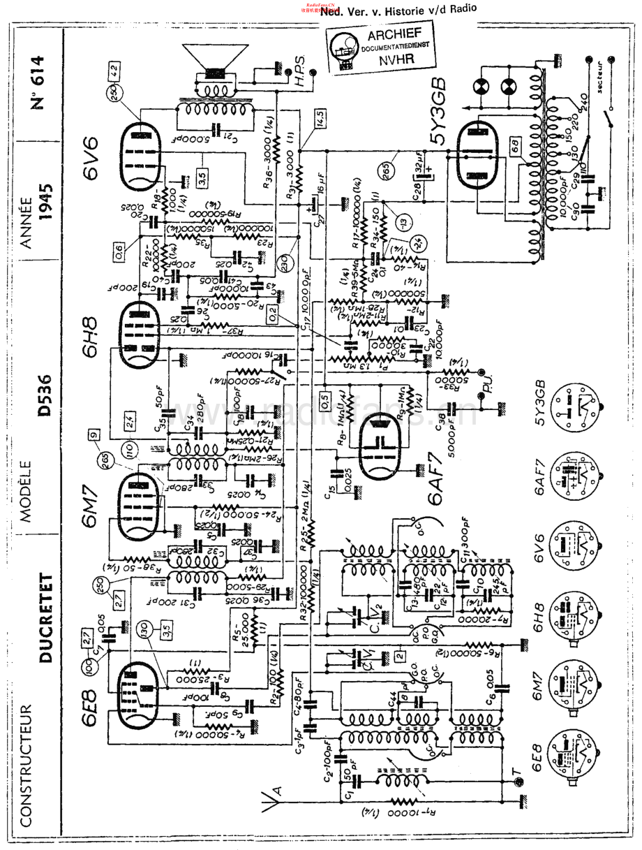 Ducretet-D536-rec-sch维修电路原理图.pdf_第1页