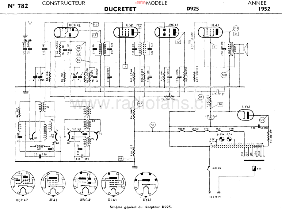 Ducretet-D925-rec-sch维修电路原理图.pdf_第1页
