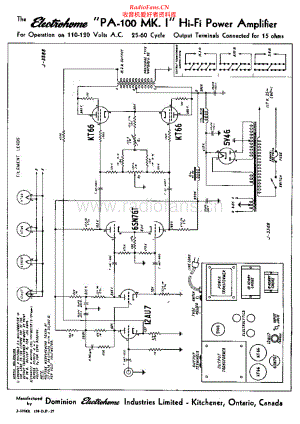 Electrohome-PA100_MKI-pwr-sch维修电路原理图.pdf