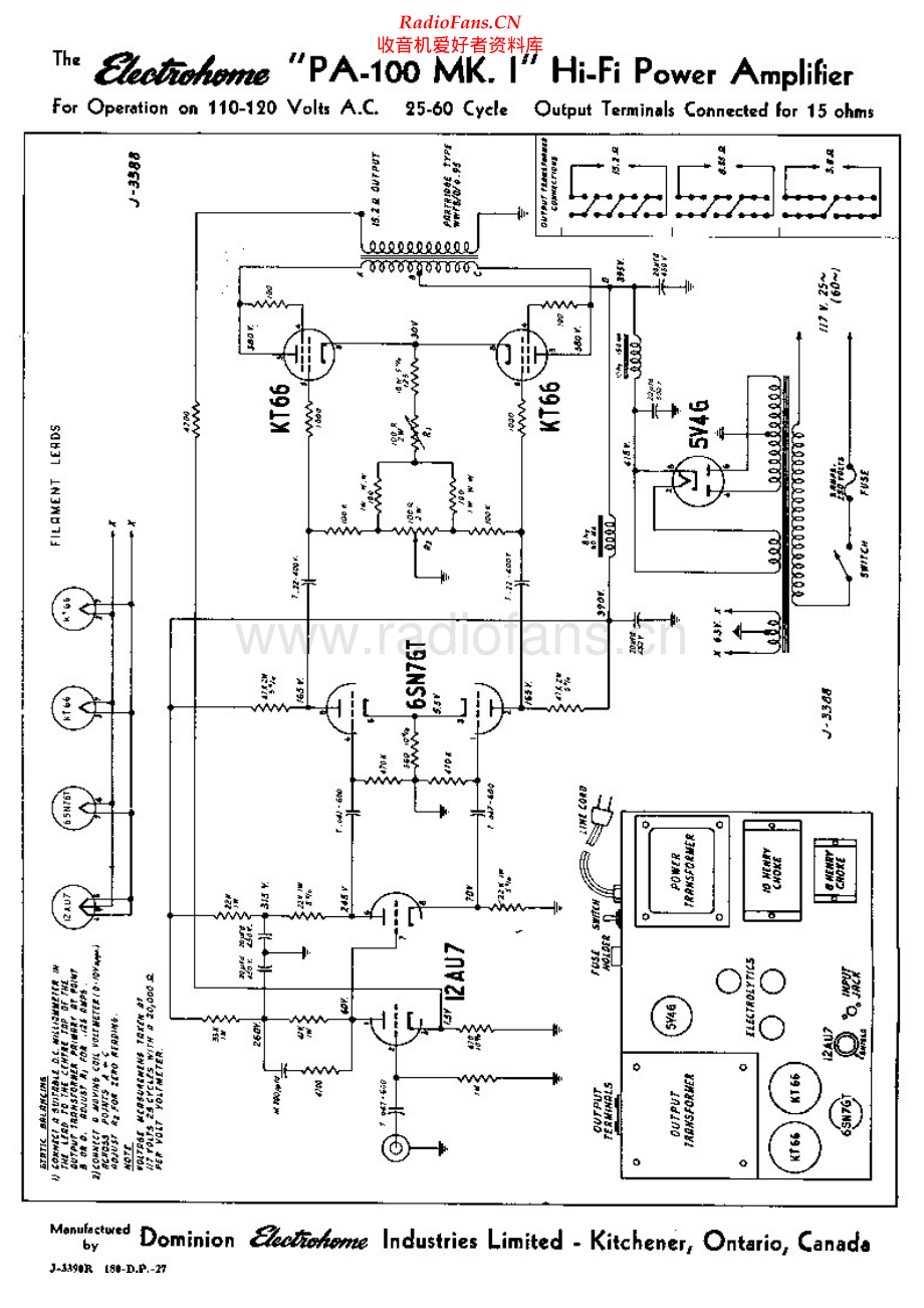 Electrohome-PA100_MKI-pwr-sch维修电路原理图.pdf_第1页