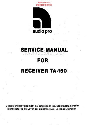 AudioPro-TA150-rec-sm维修电路原理图.pdf