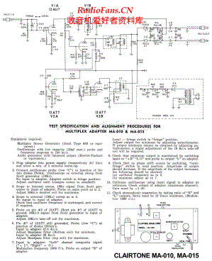 ClassicAudioReproductions-MA015MPX-tun-sm维修电路原理图.pdf