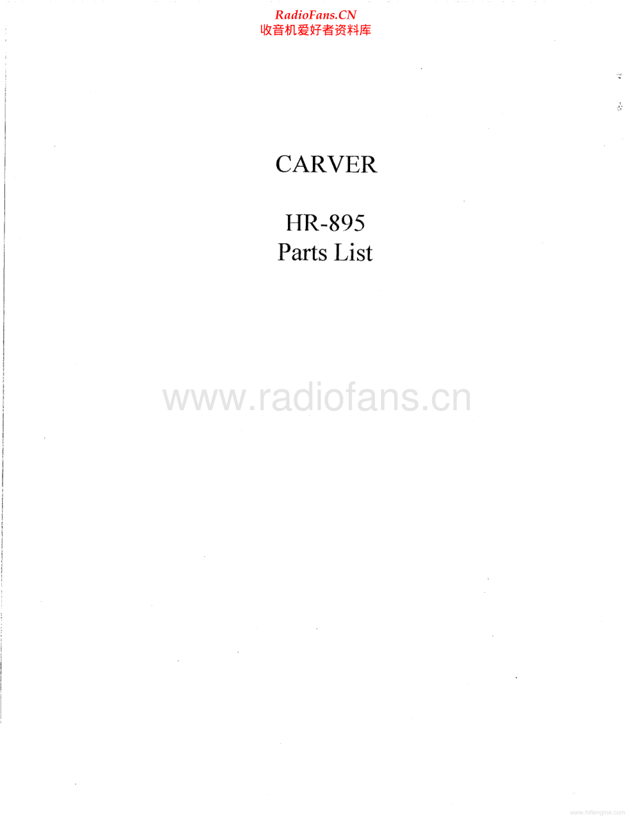 Carver-HR895-rec-pl维修电路原理图.pdf_第1页