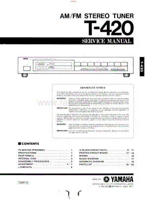 Yamaha-T420-tun-sm(1) 维修电路原理图.pdf