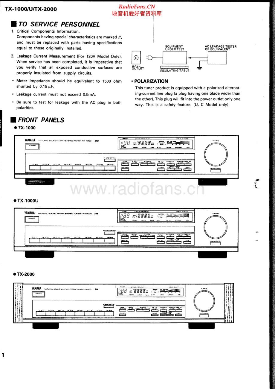 Yamaha-TX1000-tun-sm(1) 维修电路原理图.pdf_第2页