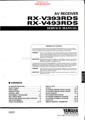 Yamaha-RXV493RDS-rec-sm(1) 维修电路原理图.pdf