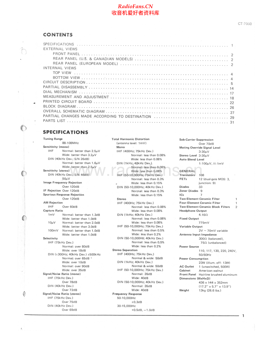 Yamaha-CT7000-tun-sm 维修电路原理图.pdf_第1页