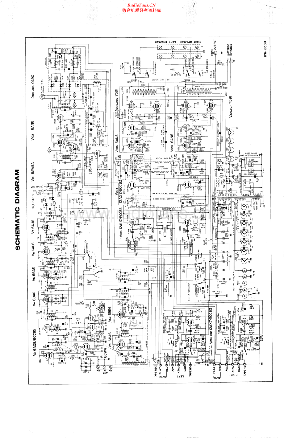 Kenwood-KW1100U-rec-sch 维修电路原理图.pdf_第1页