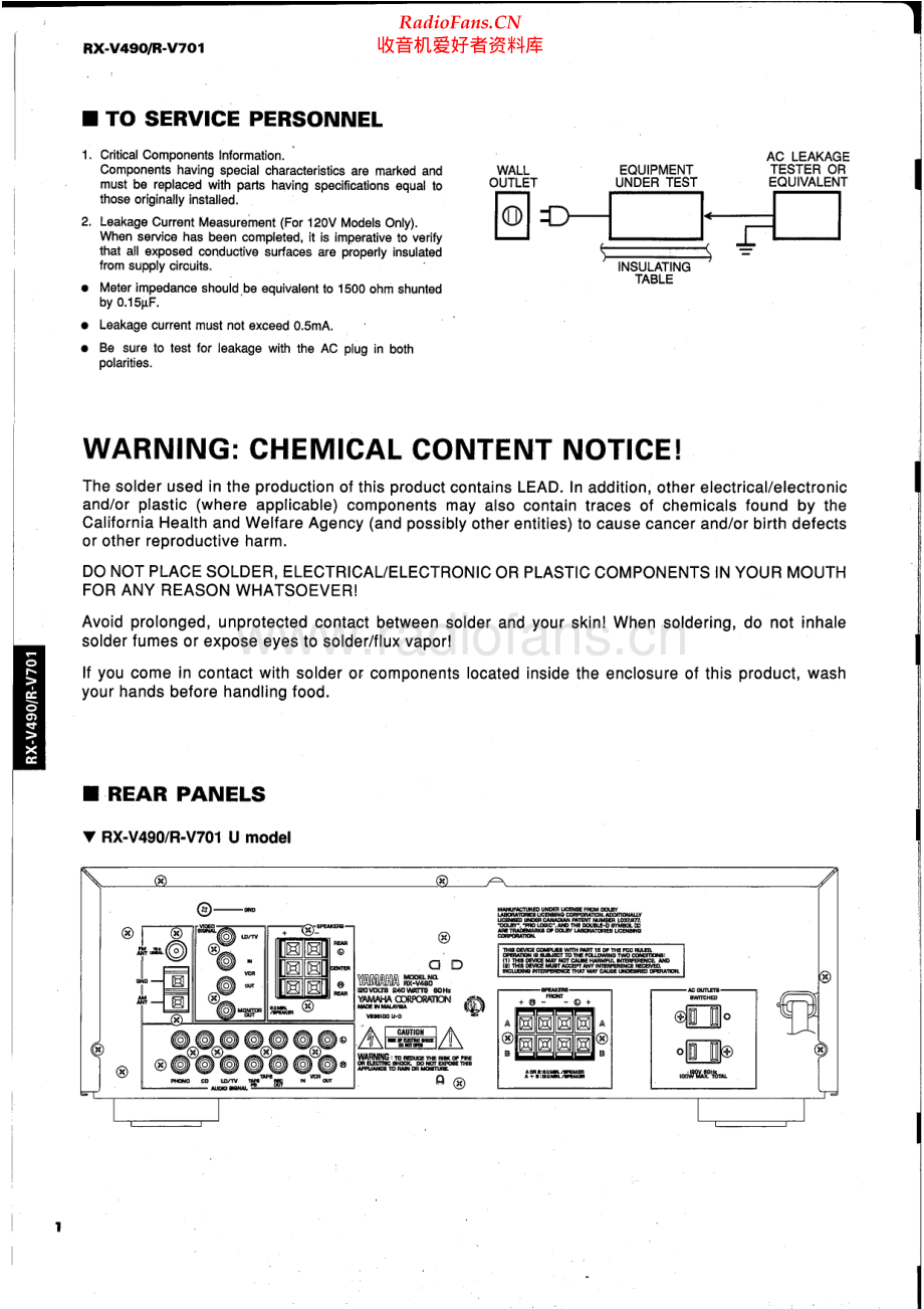 Yamaha-RV701-rec-sm(1) 维修电路原理图.pdf_第2页