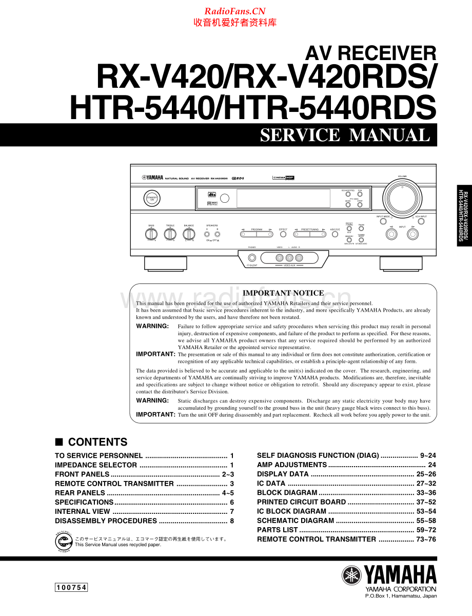 Yamaha-HTR5440RDS-rec-sm 维修电路原理图.pdf_第1页