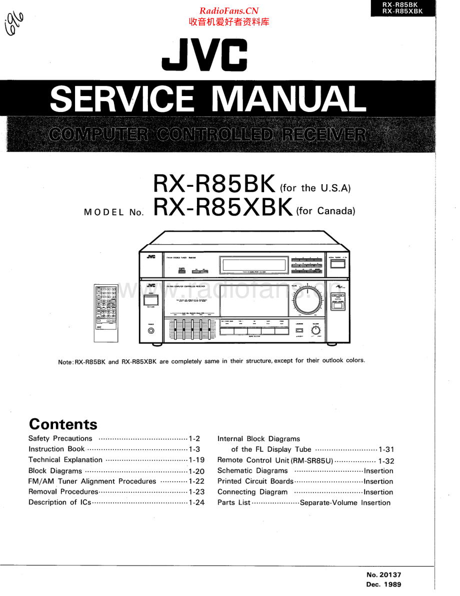 JVC-RXR85BK-rec-sm 维修电路原理图.pdf_第1页